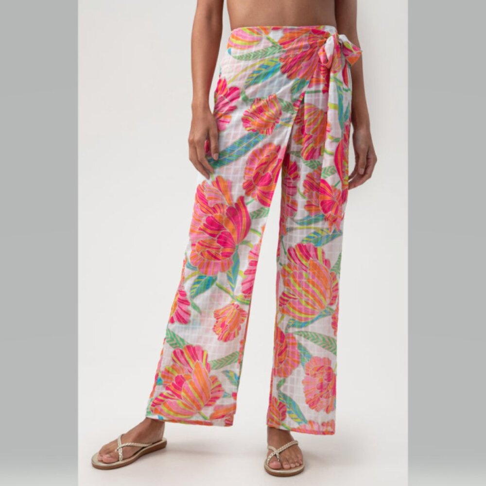 Trina Turk Poppy Relaxed Crossover Swim Cover-Up Pant Size S NWT